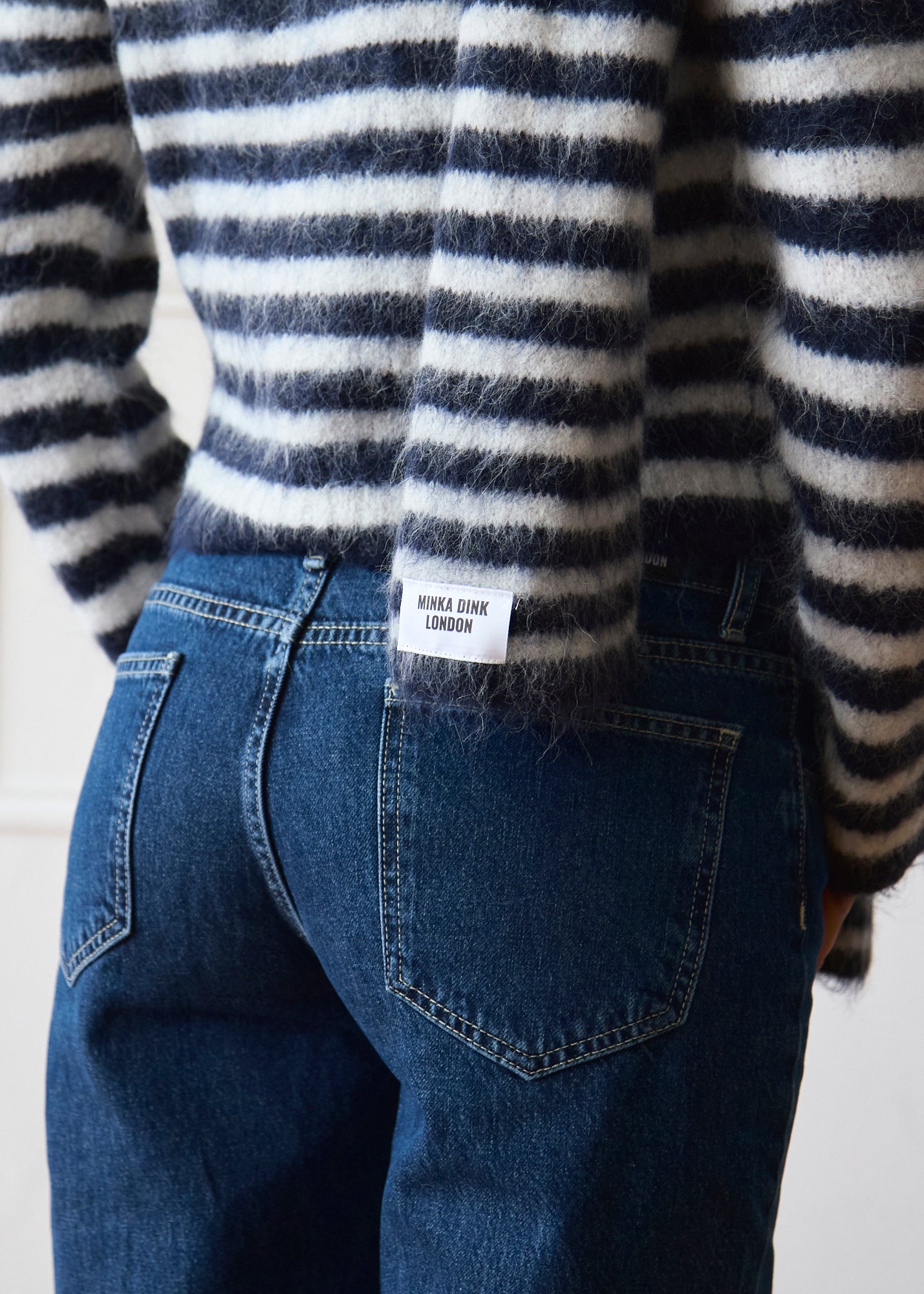 The Evie Scarf - Navy Stripe