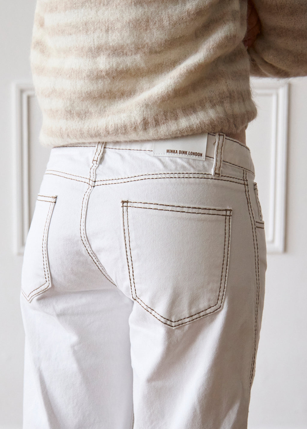 Lila Jeans - White & Brown