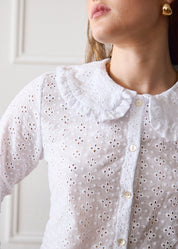 Long Sleeve Bonnie Blouse - White