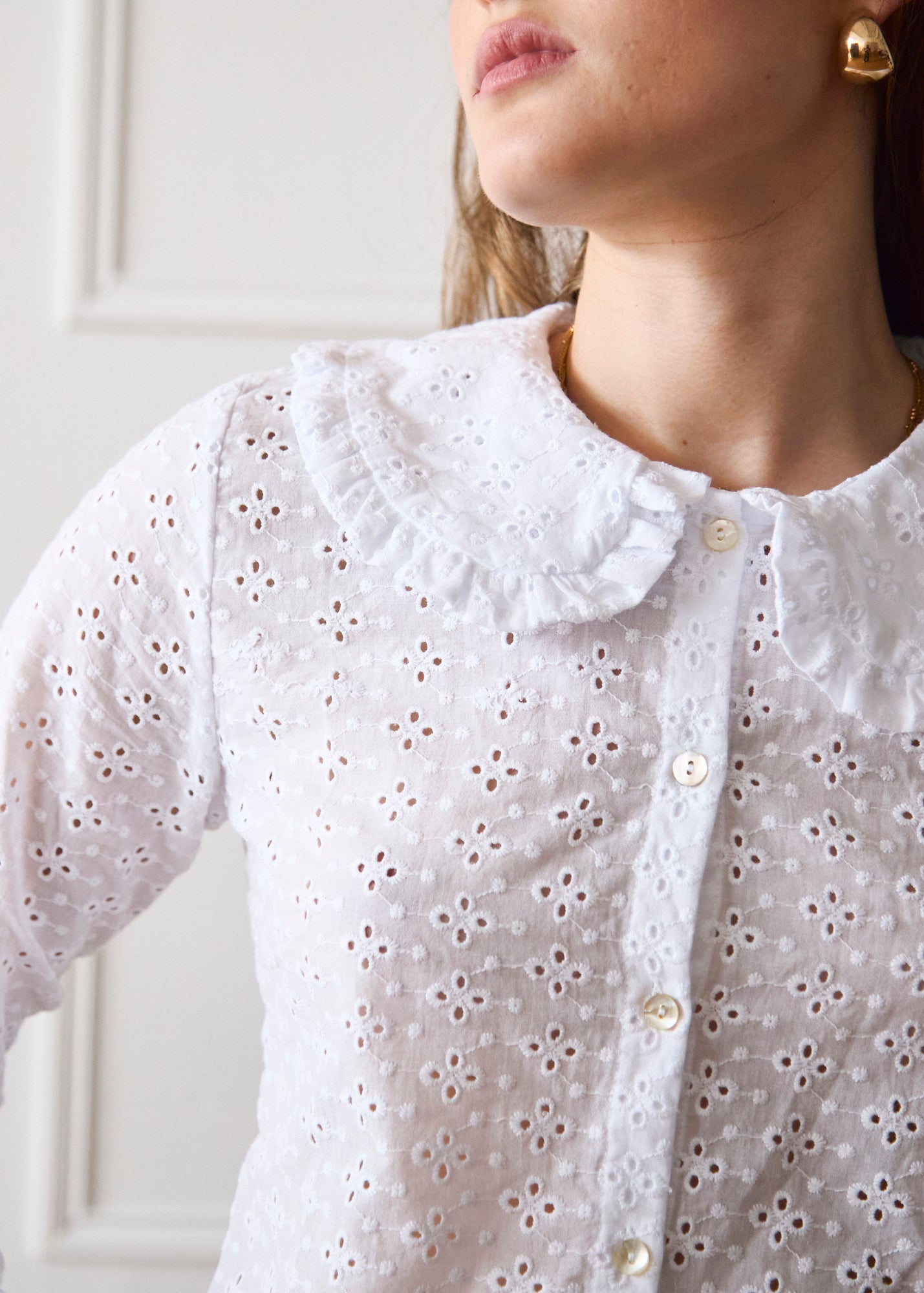 Long Sleeve Bonnie Blouse - White