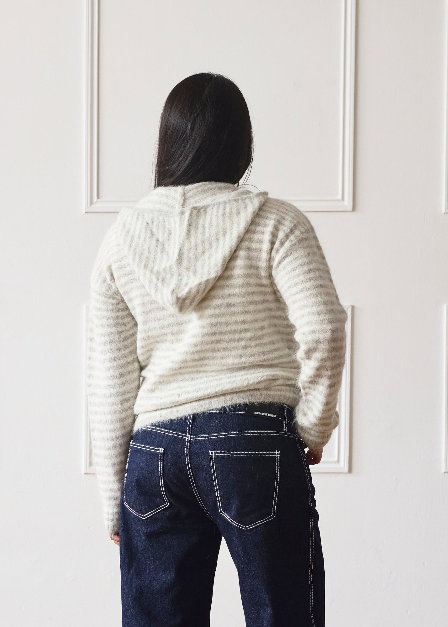 Grey Stripe Dual Zip Hoodie | Knitwear – Minka Dink London