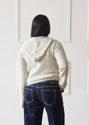 Dual Zip Hoodie - Grey Stripe