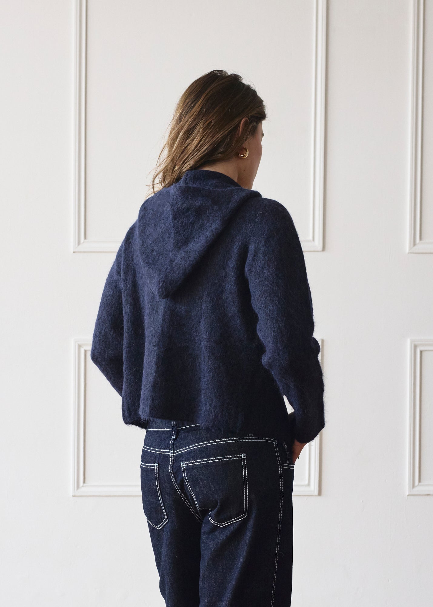 Navy Dual Zip Hoodie | Knitwear – Minka Dink London