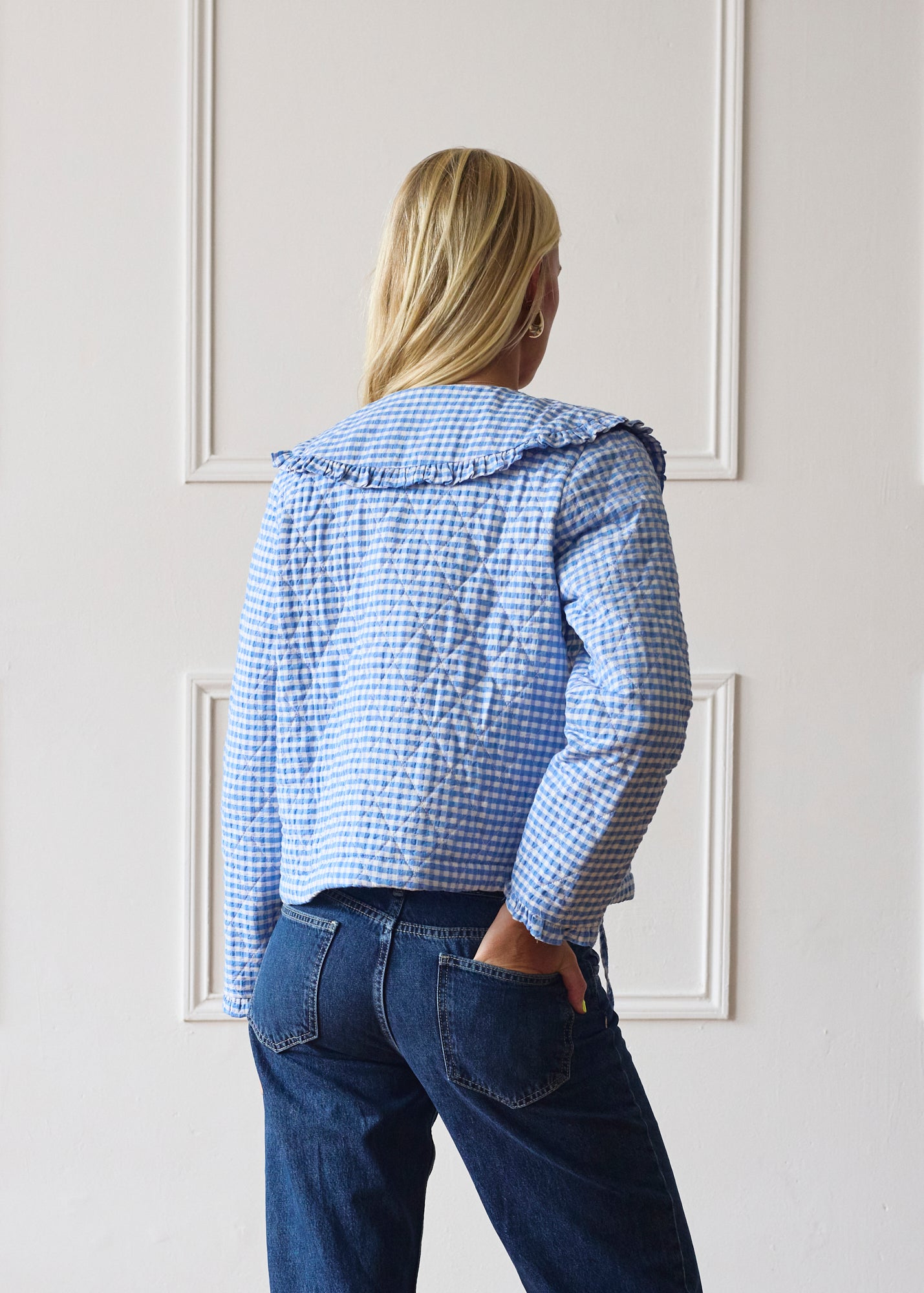 Josie Jacket | Blue Quilted Collared Jacket – Minka Dink London