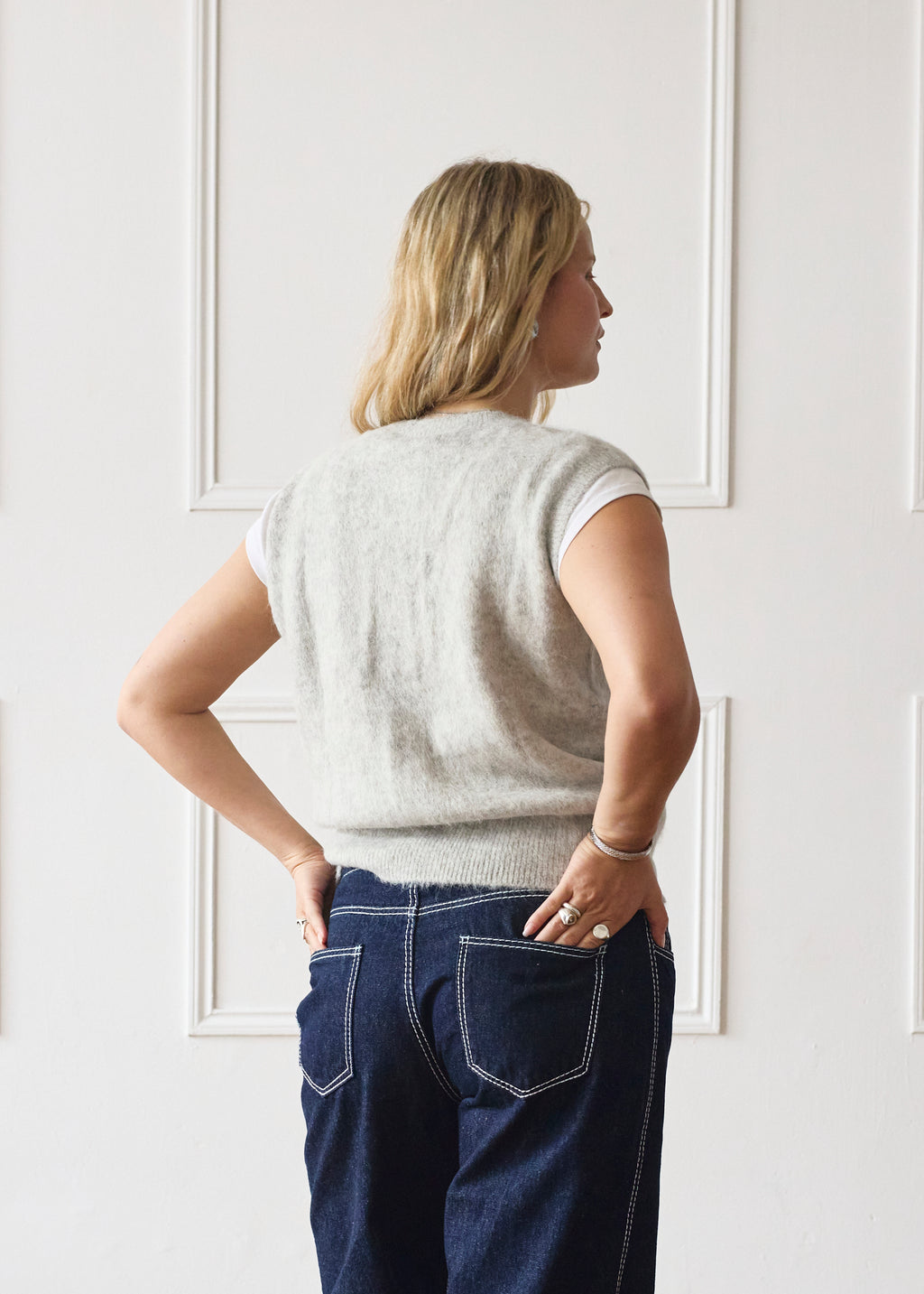 Knit Vest - Light Grey