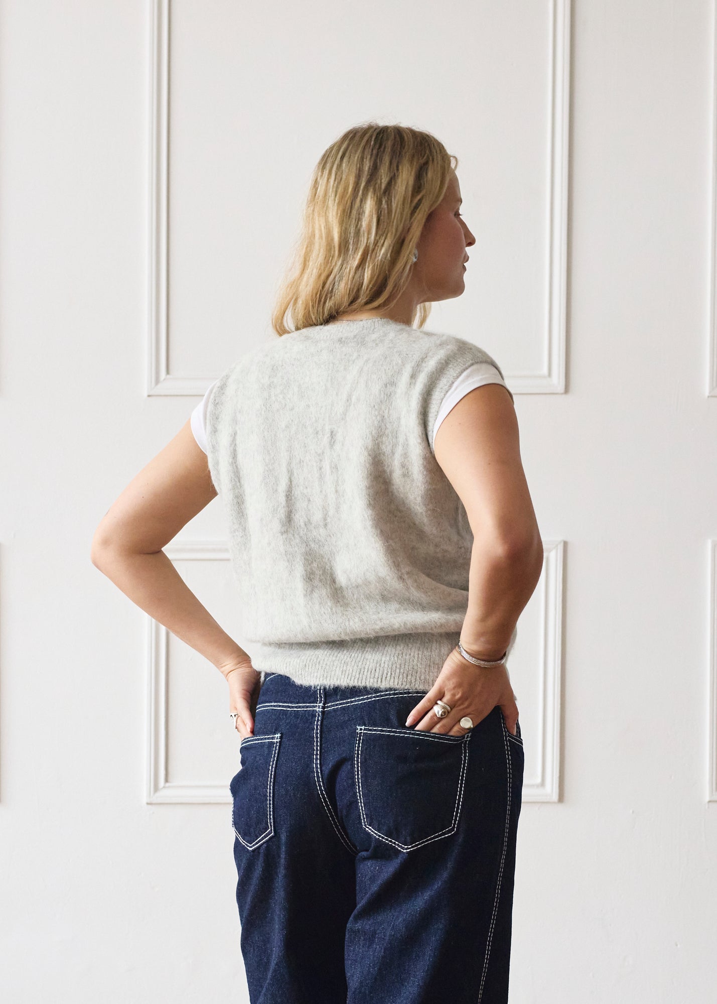 Knit Vest - Light Grey