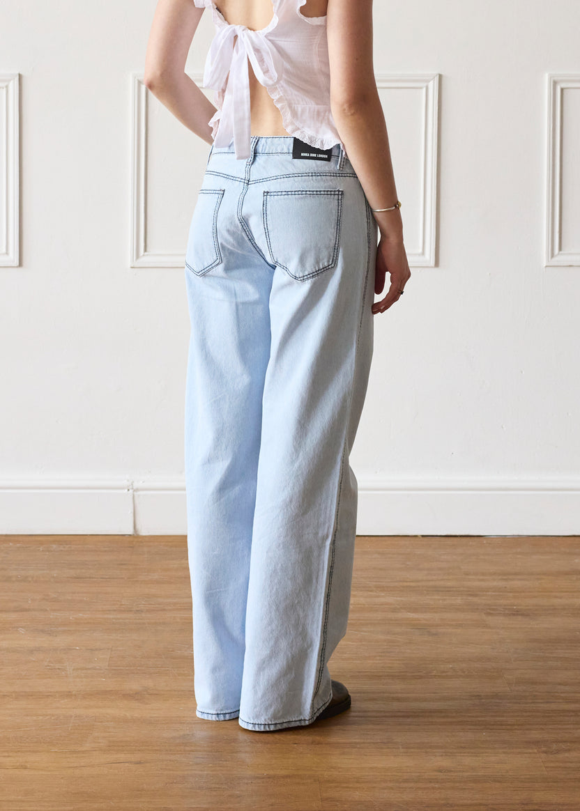 Powder Blue Jean Powder Blue Lila Jeans | Low Rise Wide Leg Jeans – Minka Dink London