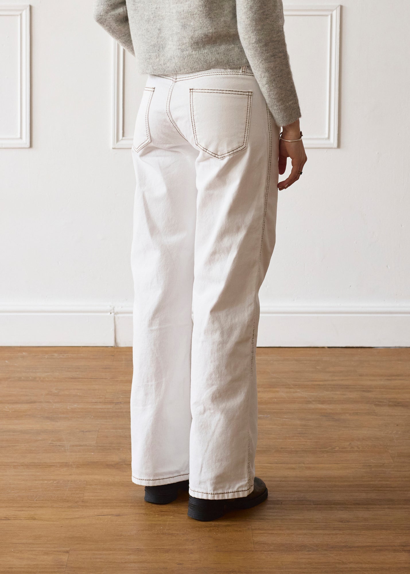 Lila Jeans - White & Brown