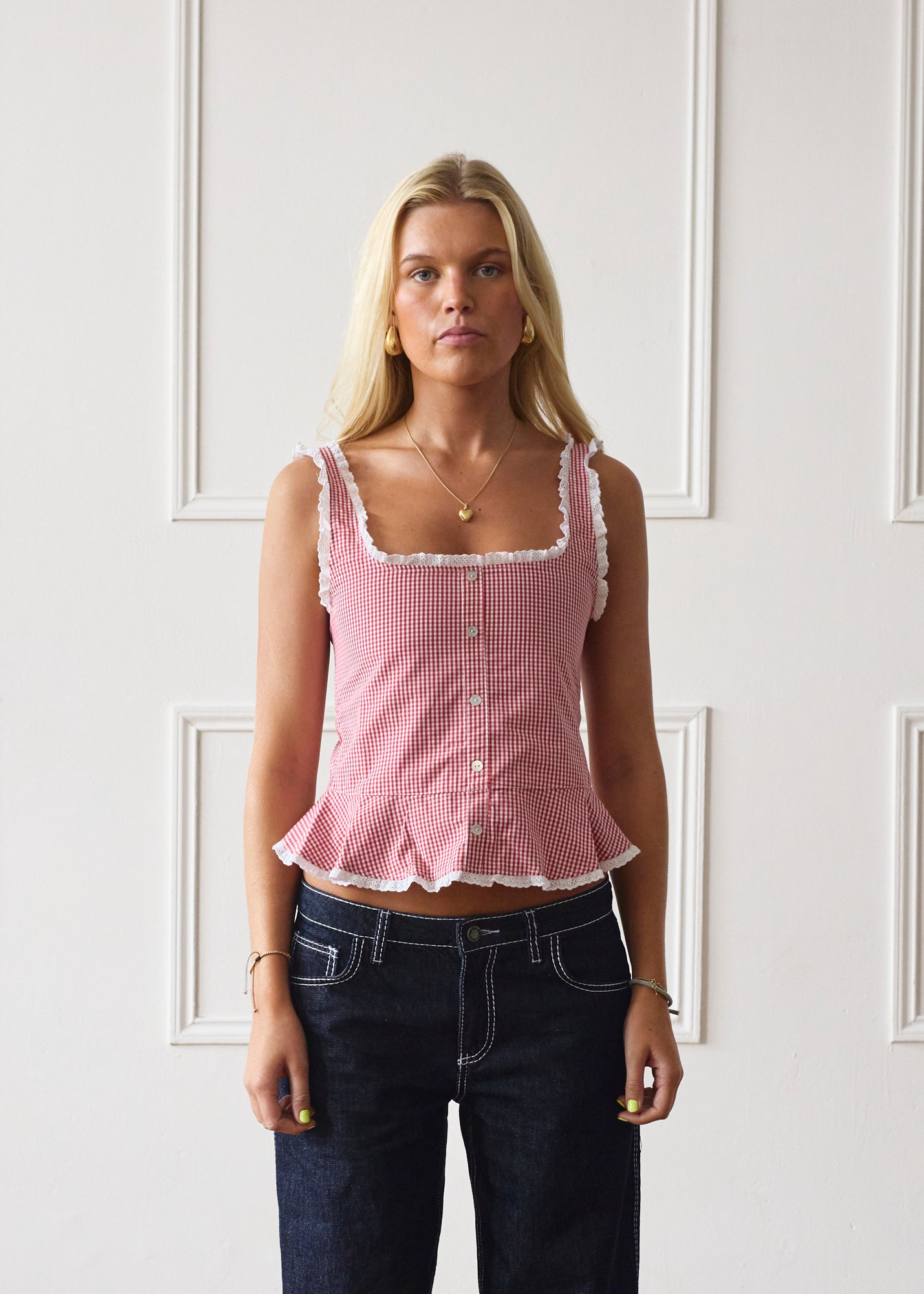 Lola Top - Red Gingham