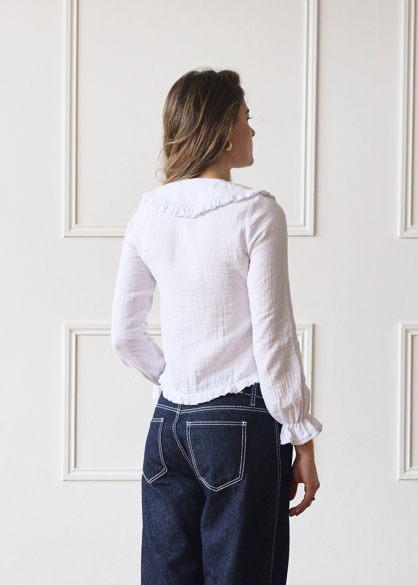 Bibi Blouse Long Sleeve | Peter Pan Collar Blouse – Minka Dink London