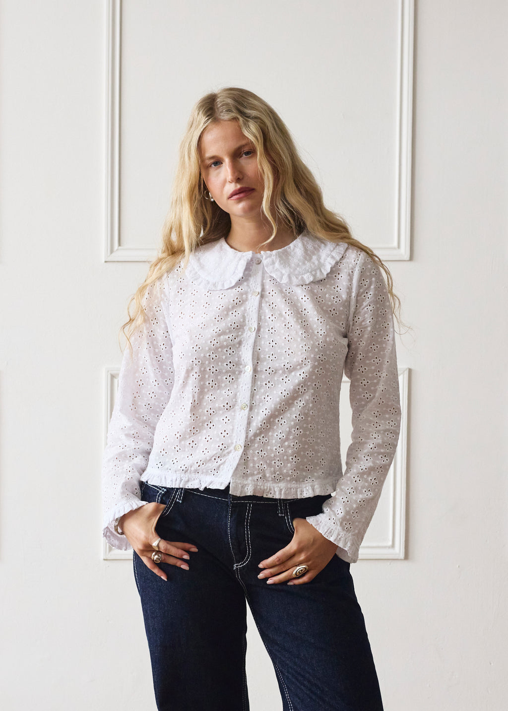 Long Sleeve Bonnie Blouse - White