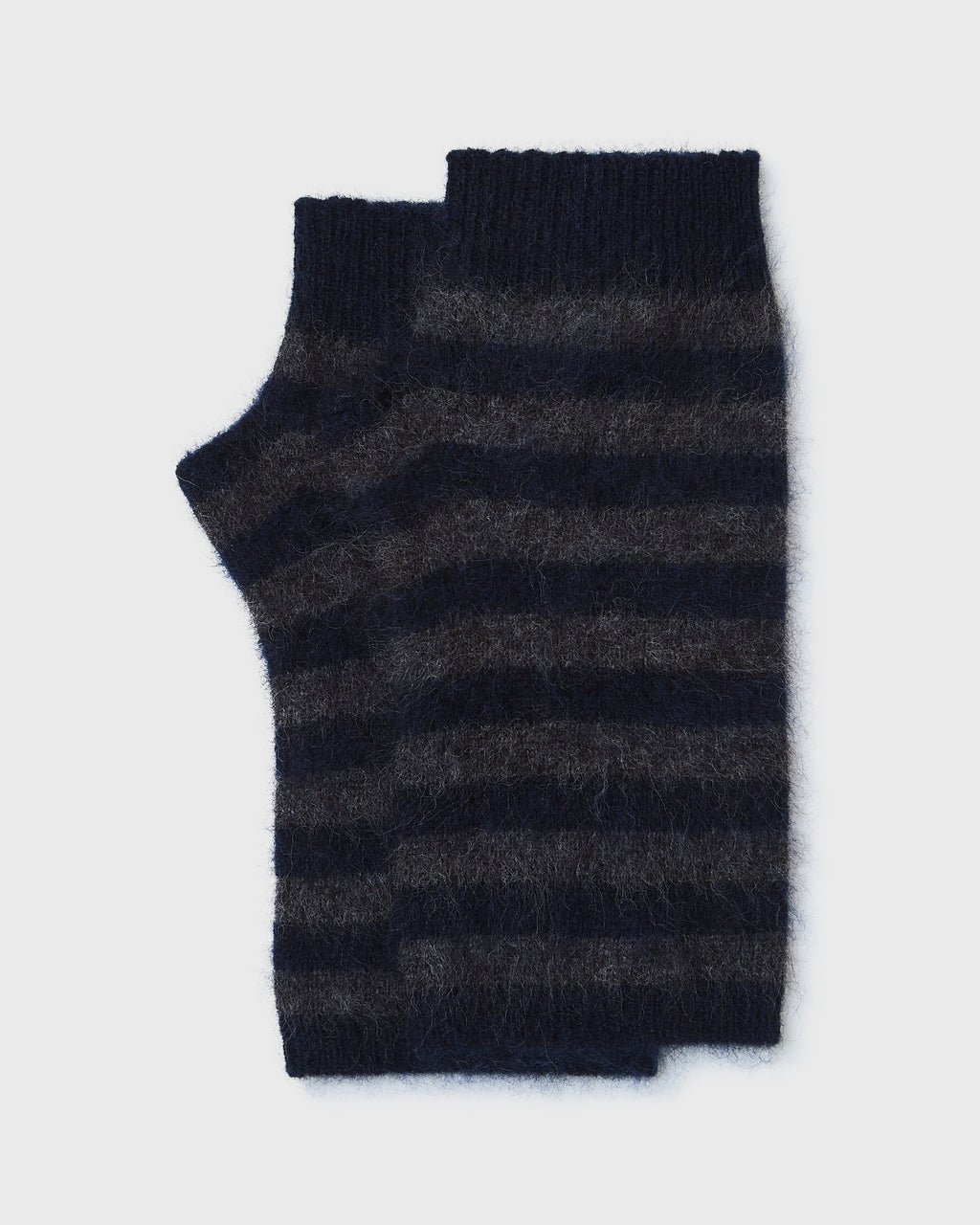 Mabel Gloves - Navy & Grey Stripe