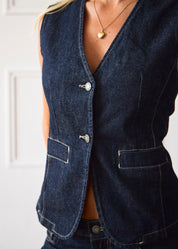 The Hani Waistcoat - Dark Wash