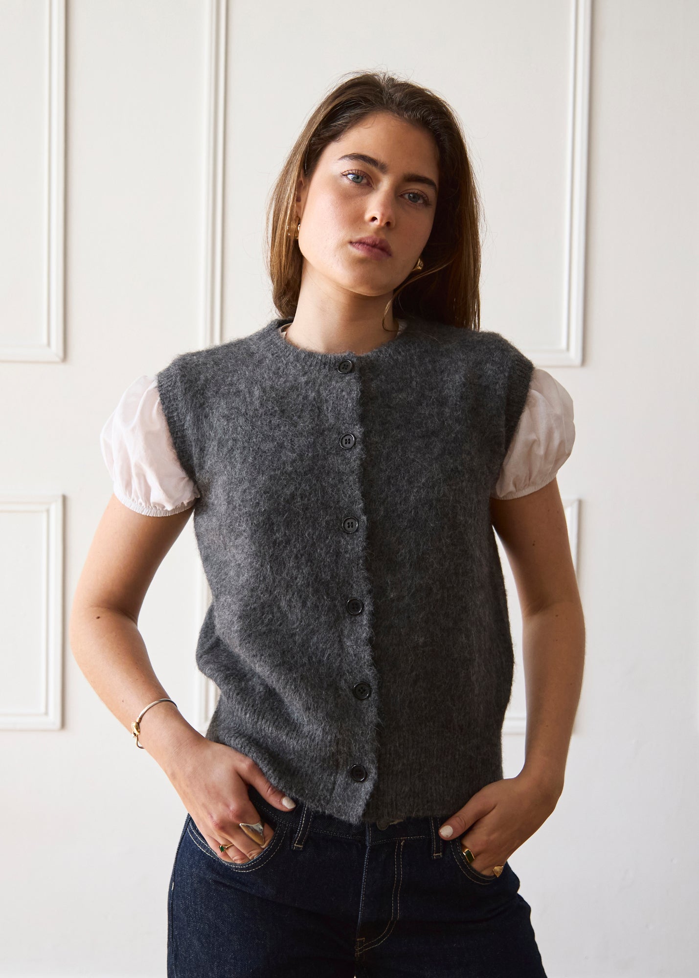 Dark Grey Knit Vest | Knitwear – Minka Dink London