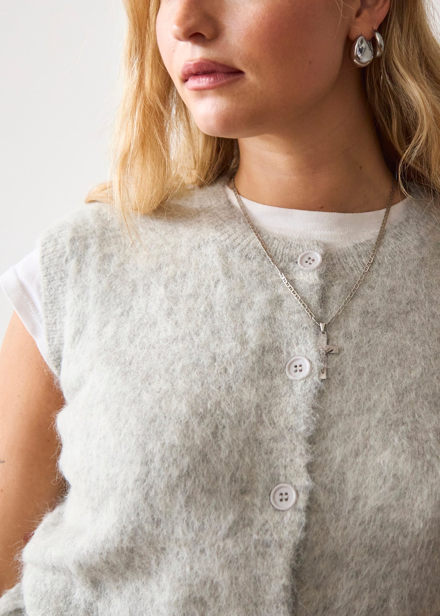 Knit Vest - Light Grey
