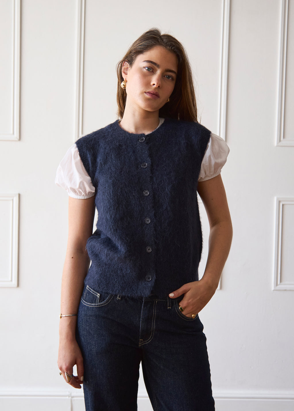 Knit Vest - Navy
