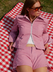 The Polly Jacket - Red Gingham