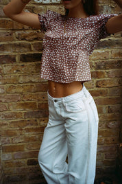 Lila Jeans - White & Brown