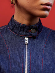 The Nina Jacket - Indigo & Red