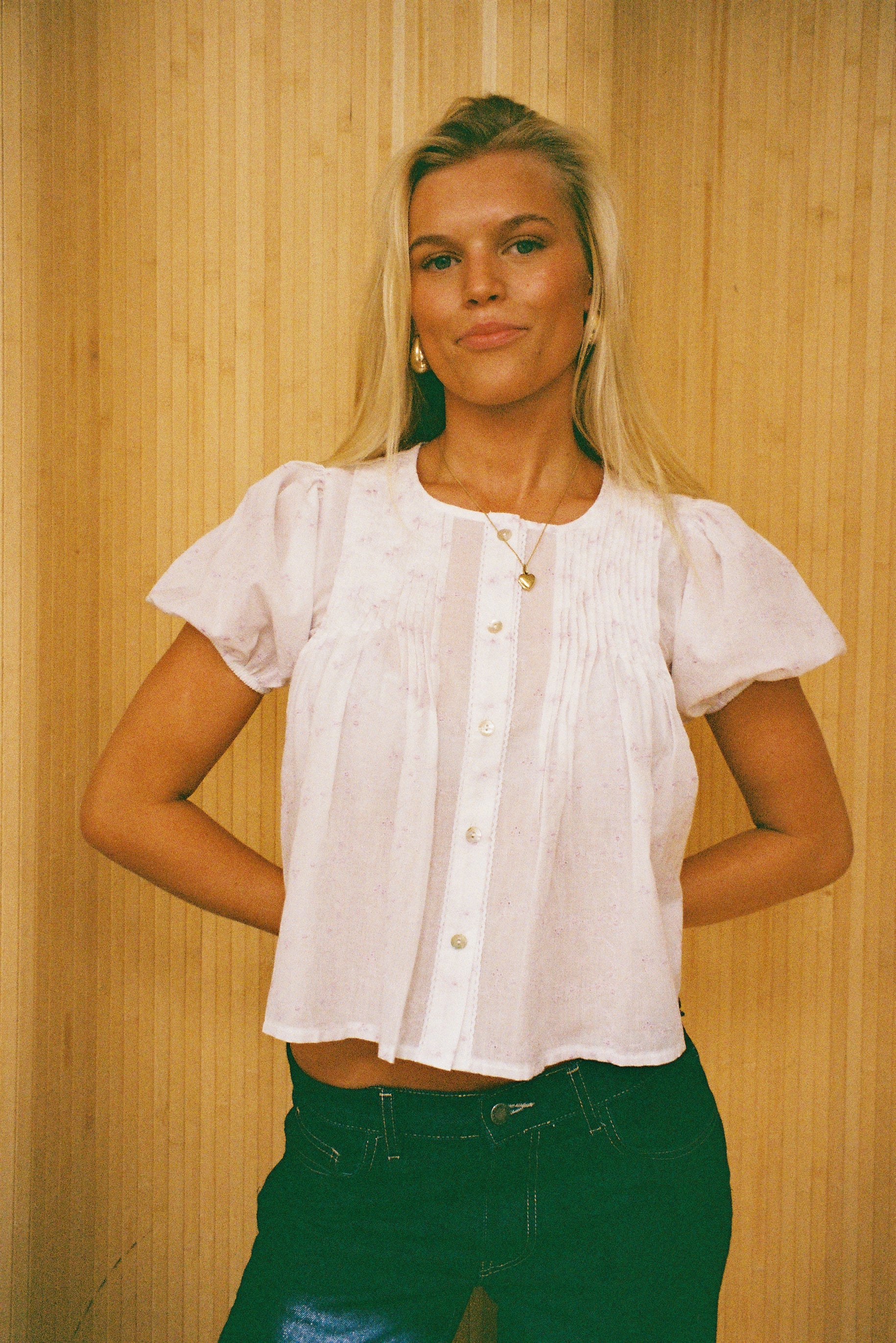 The Poppy Blouse - White & Lilac