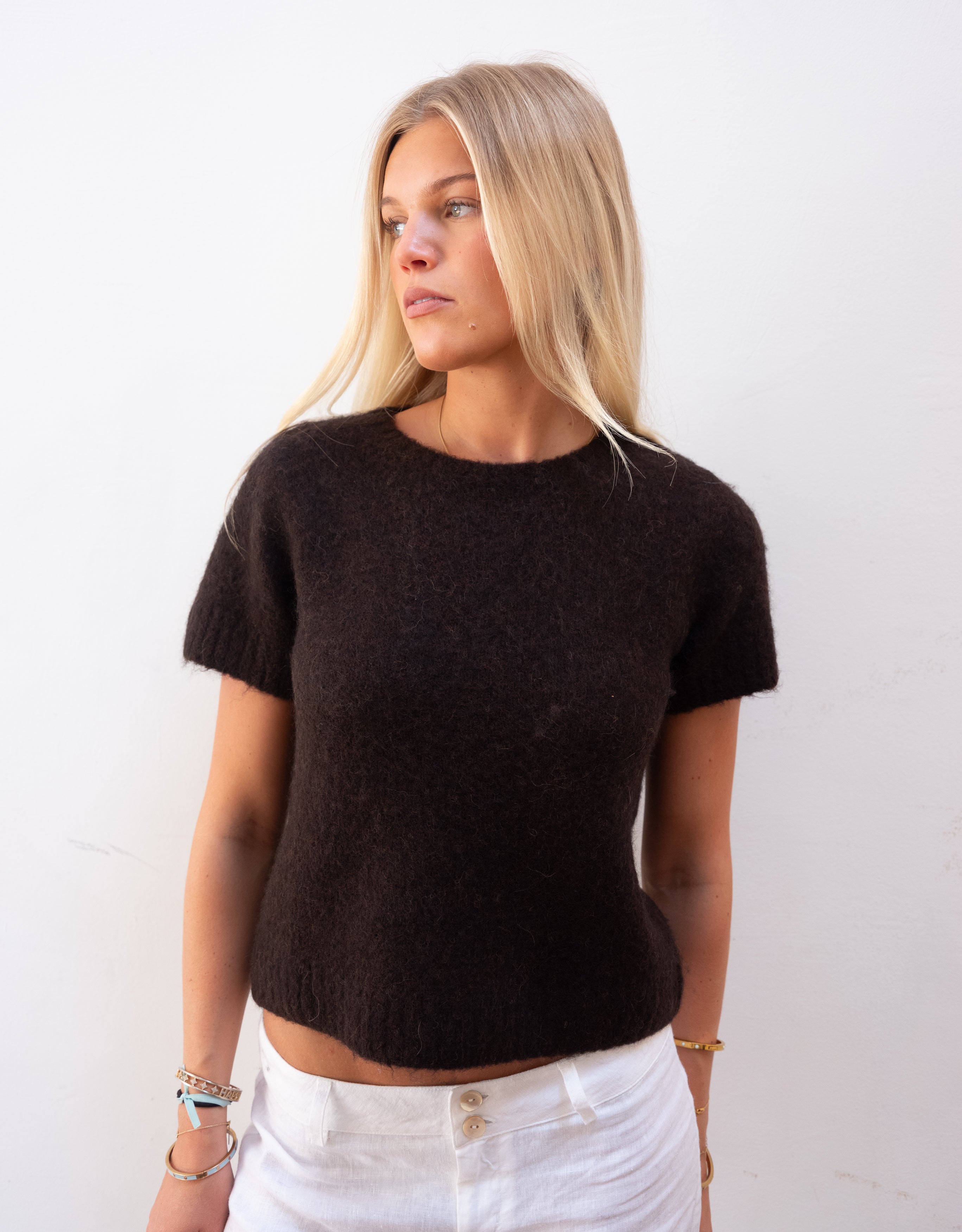 The Short Sleeve Knit - Chocolate