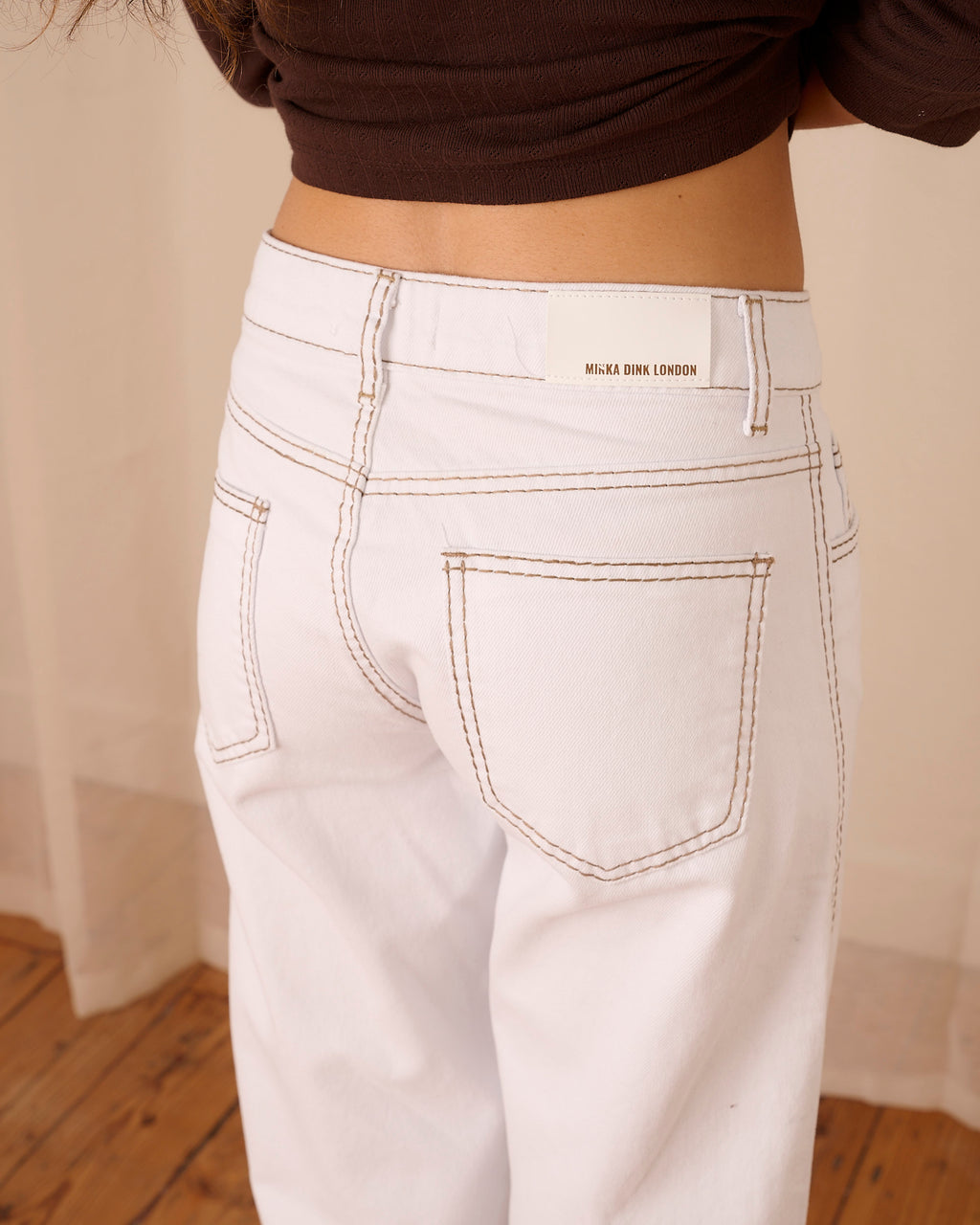 Lila Jeans - White & Brown