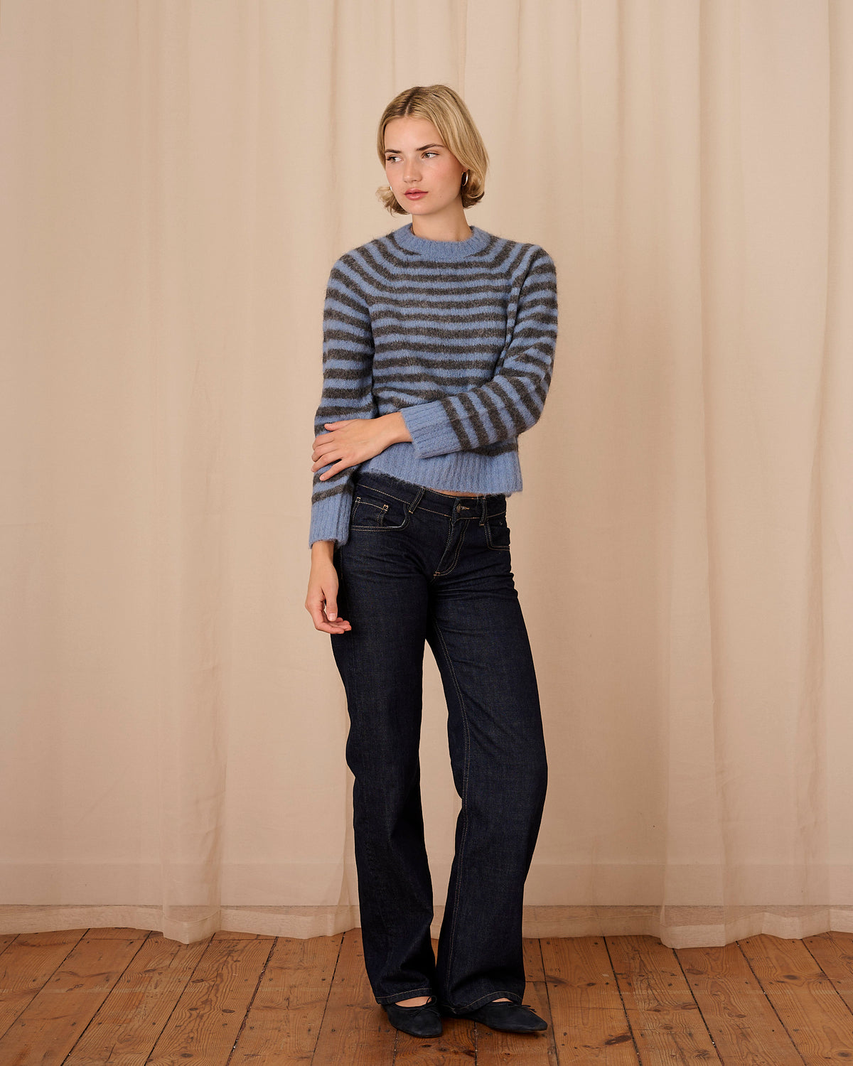 Cara Jumper - Blue & Grey