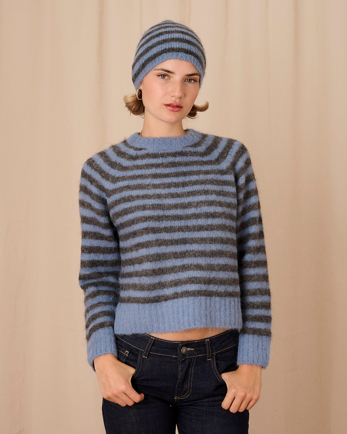 Cara Jumper - Blue & Grey