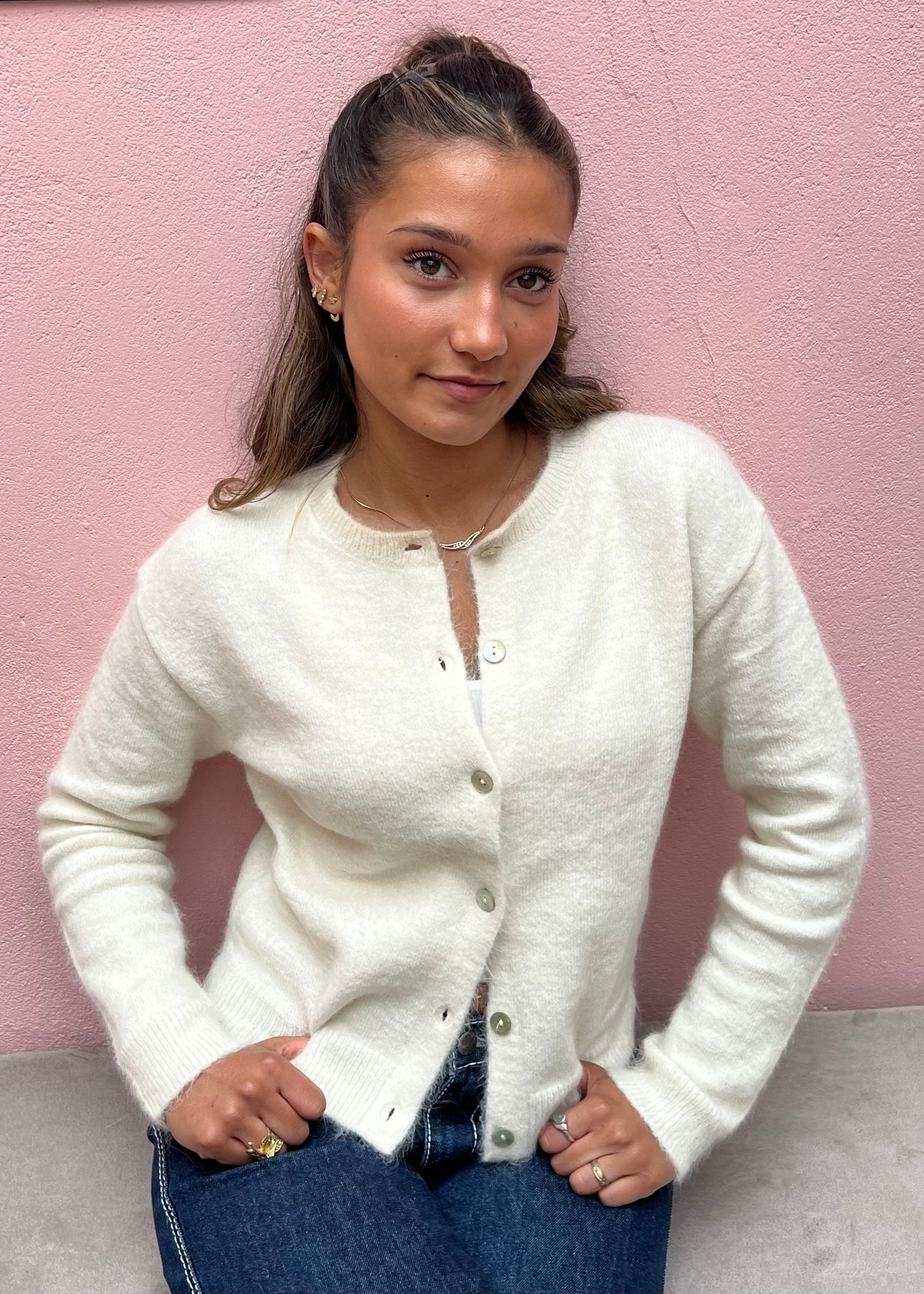 Cream Elsa Cardigan | Knitwear – Minka Dink London