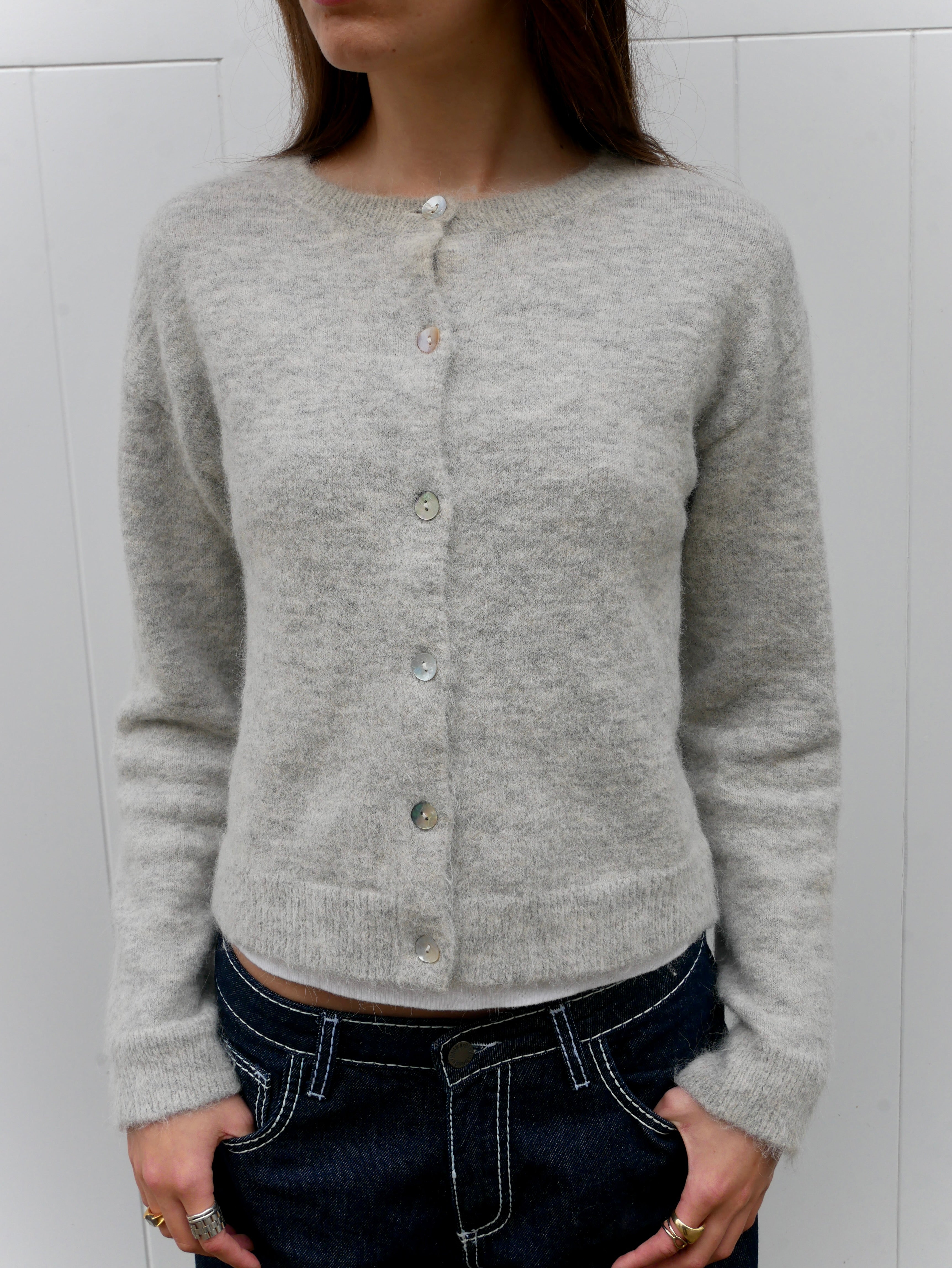 The Elsa Cardigan Light Grey Minka Dink London