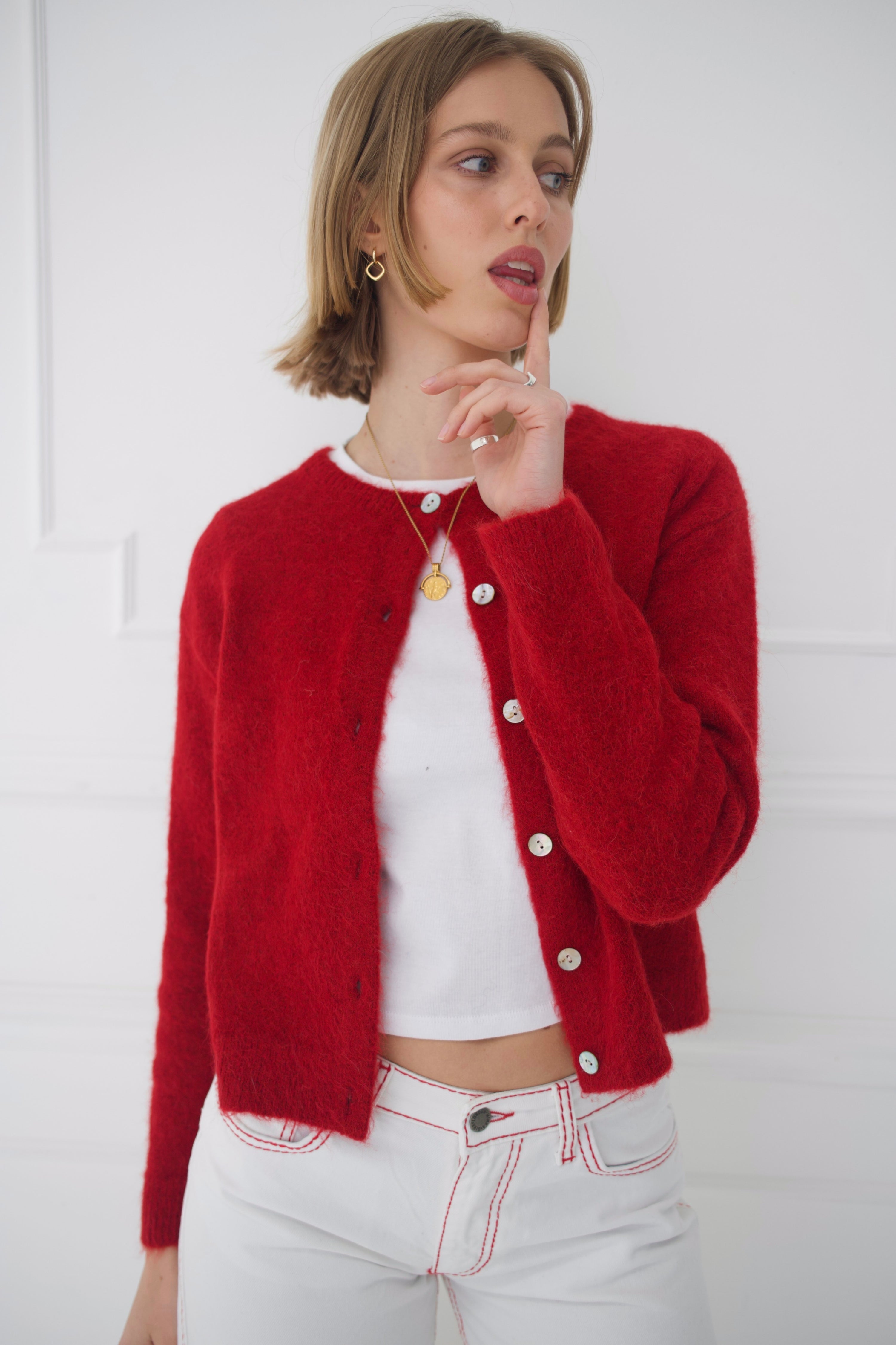 The Elsa Cardigan - Red