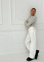 Lila Jeans - White & Brown