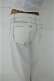 Lila Jeans - White & Brown