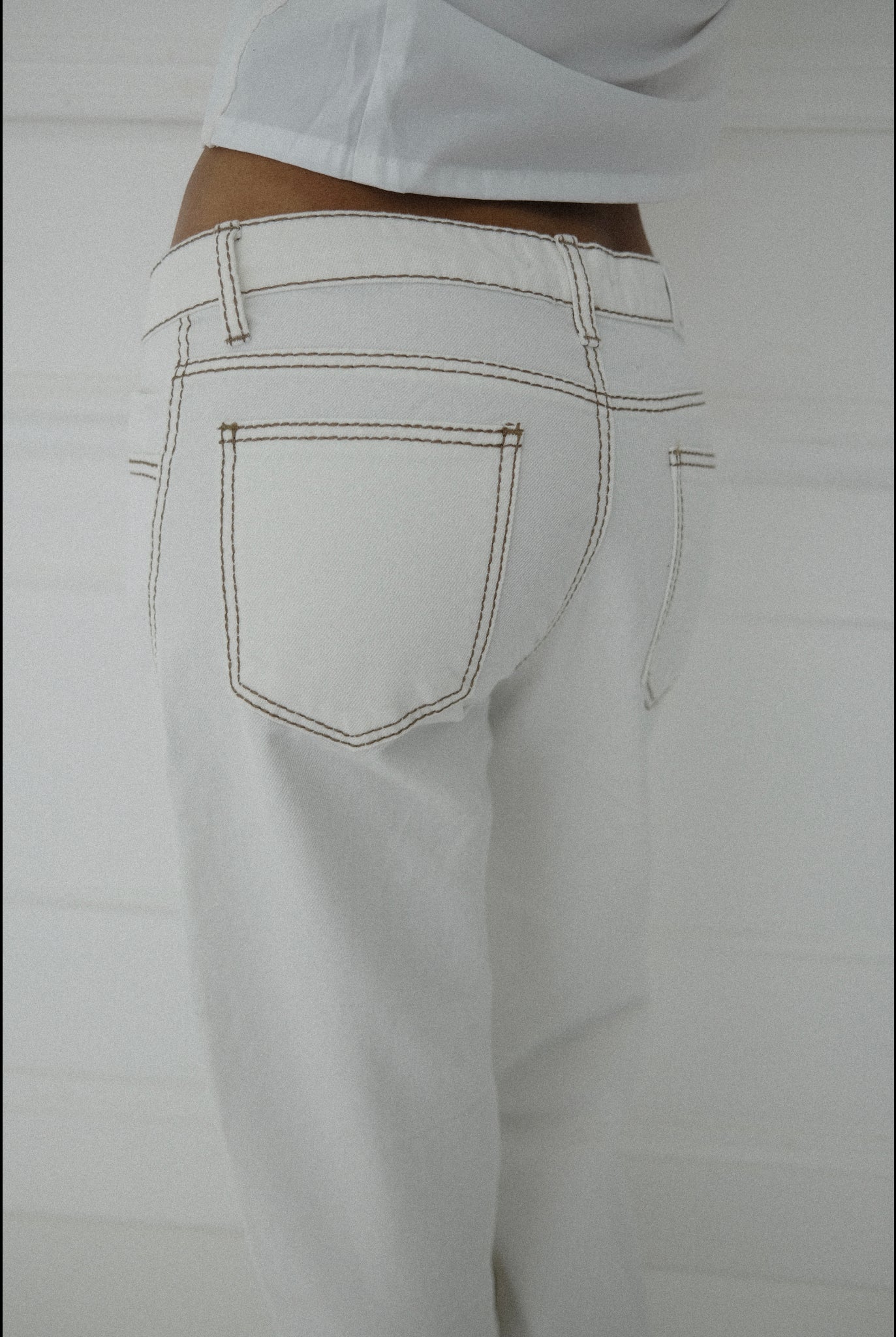 Lila Jeans - White & Brown