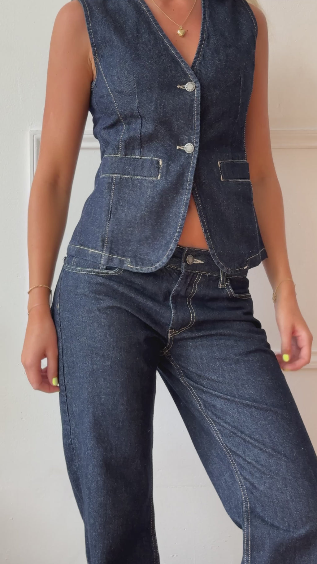 Hani Waistcoat - Dark Wash