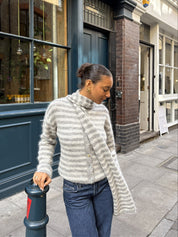 Evie Cardigan - Grey Stripe
