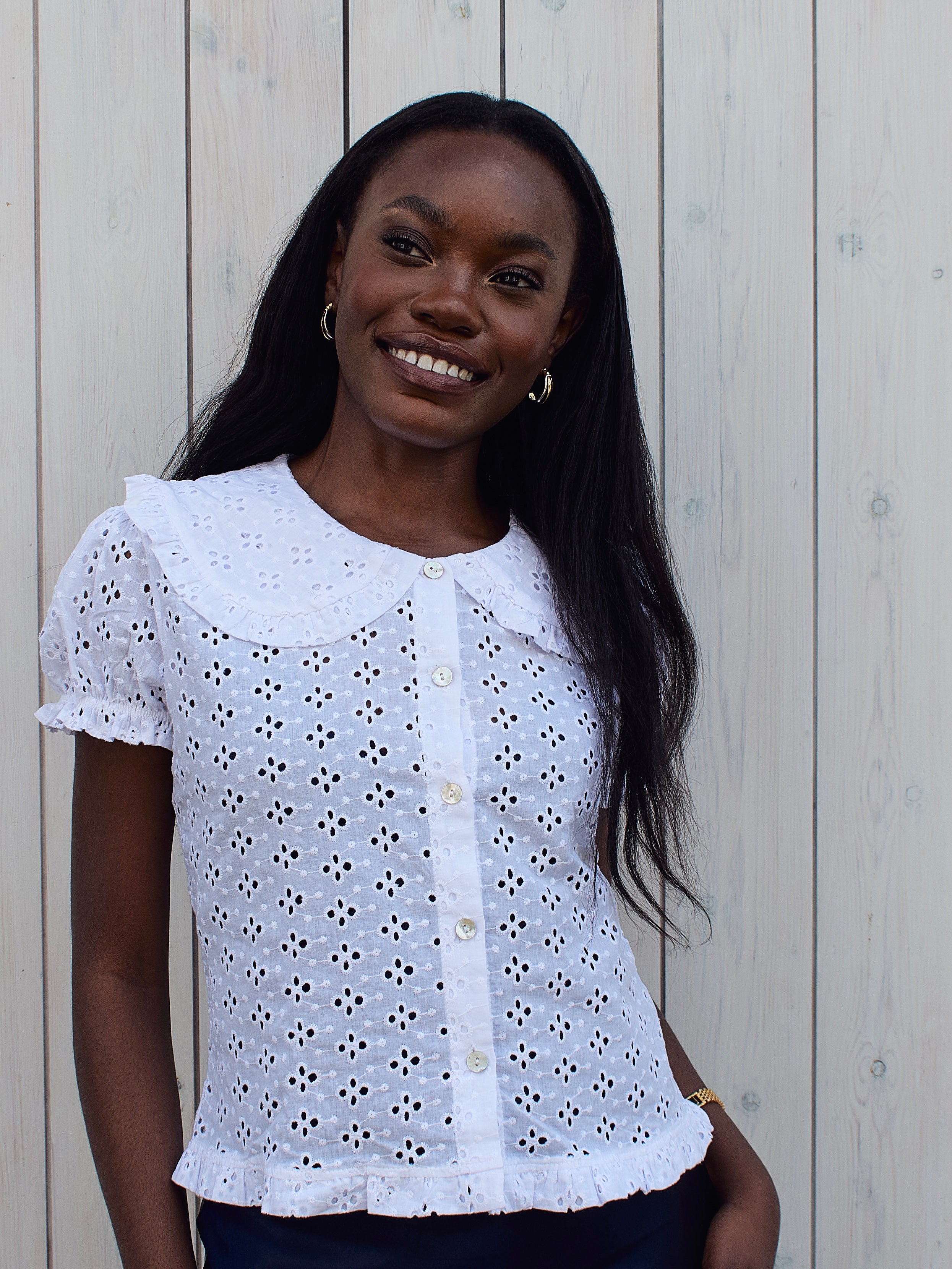 The Bonnie Blouse - White (7215728820408)