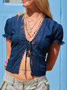 The Iris Top - Navy (7220987855032)